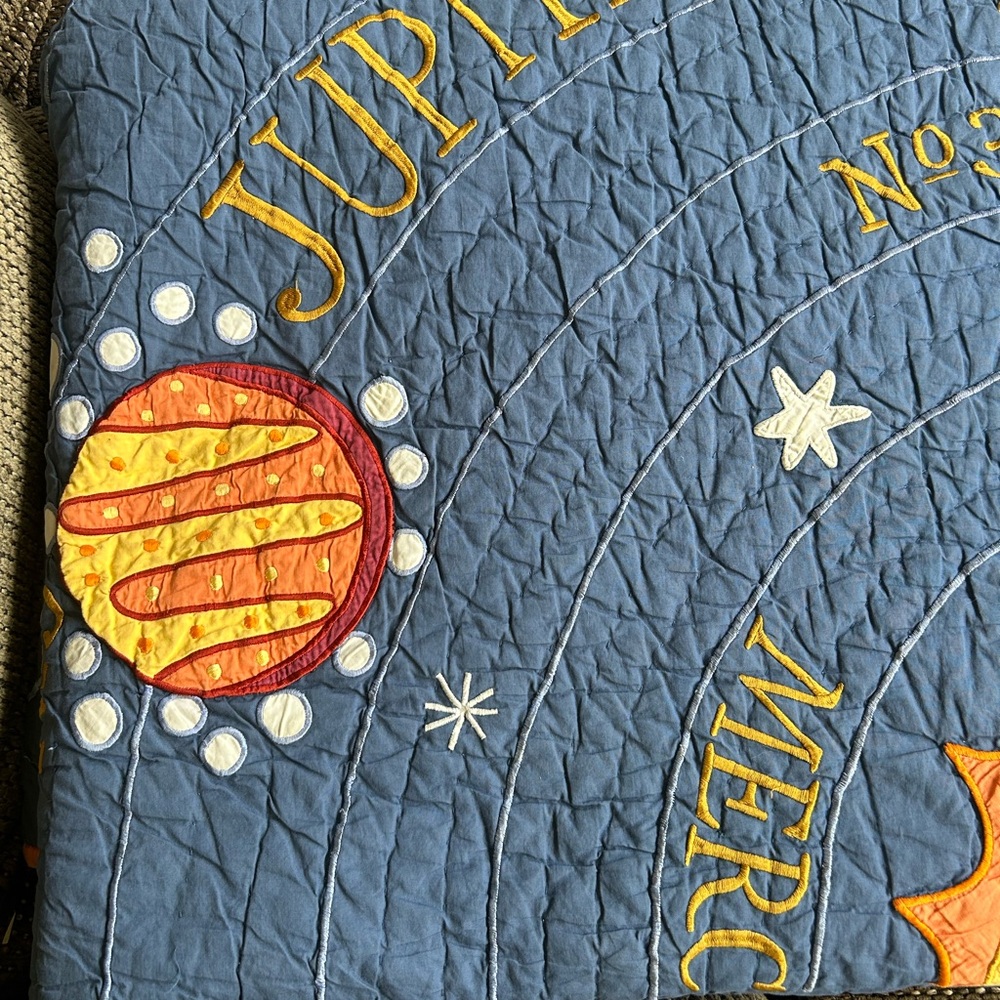 Pottery Barn Kids Blue Planetary Quilt